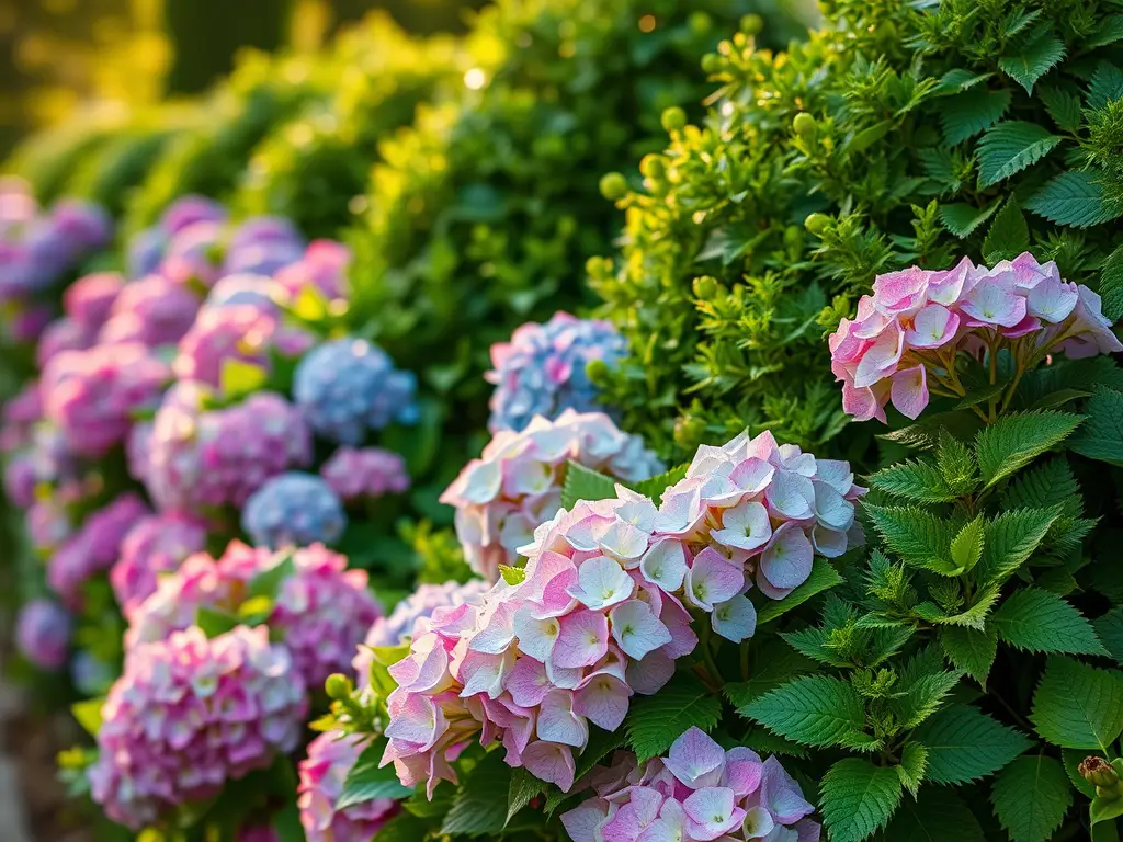 Hedges With Hydrangeas